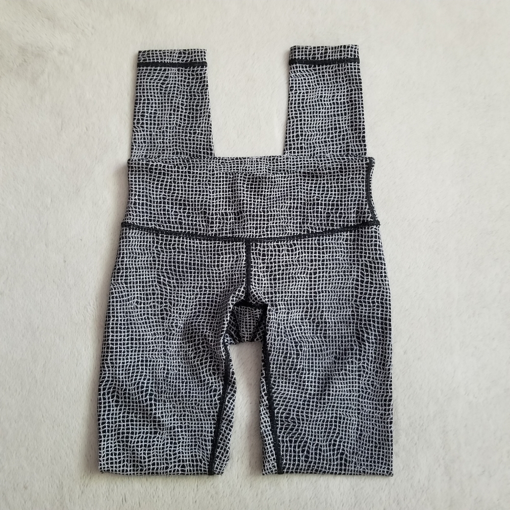 LULULEMON Wunder Under Pant III Fall Net White Black Size 4 - Picture 8 of 16